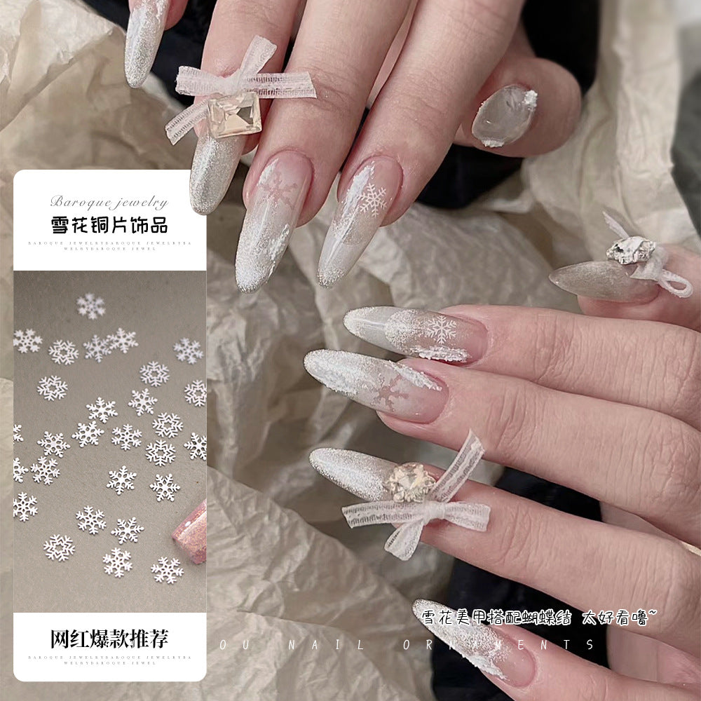 Wholesale Little Ultra-thin Snowflake Copper Flash Snowflake Art Nail